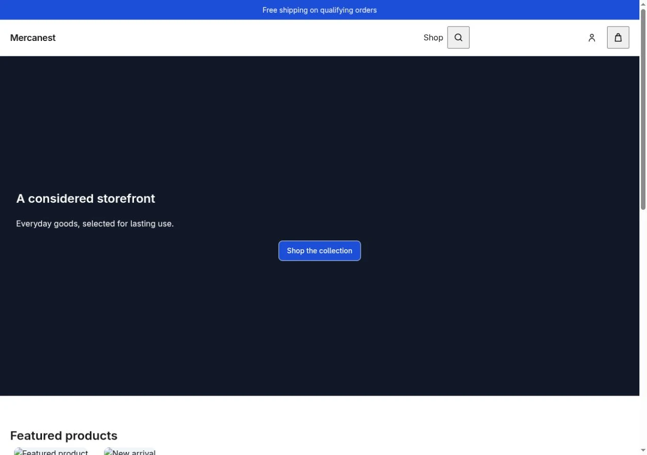 Clean Modern storefront design preview
