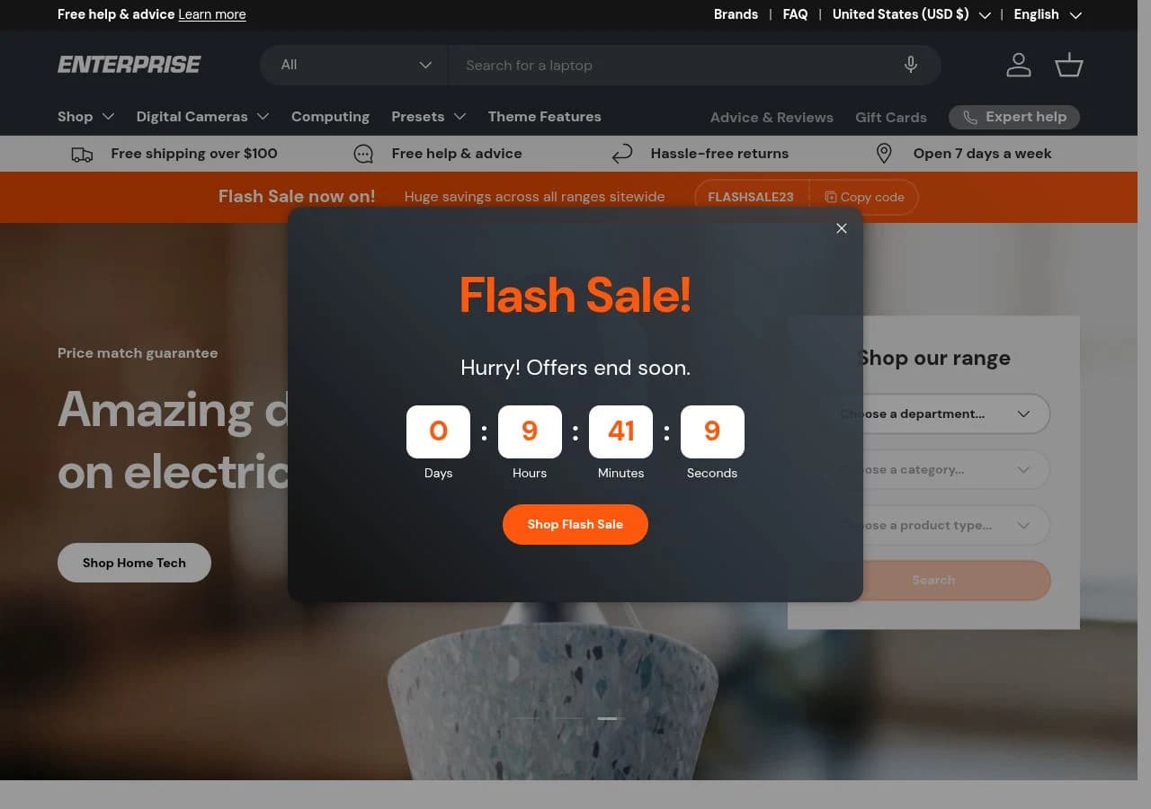 Enterprise storefront design preview