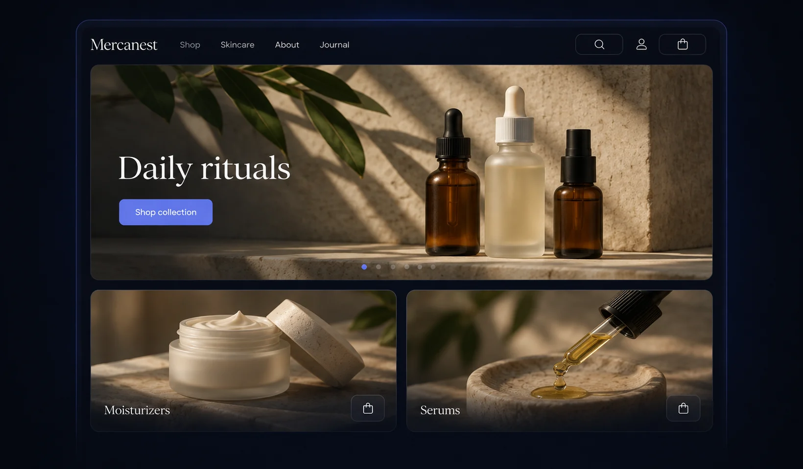 Storefront illustration for beauty and skincare sellers