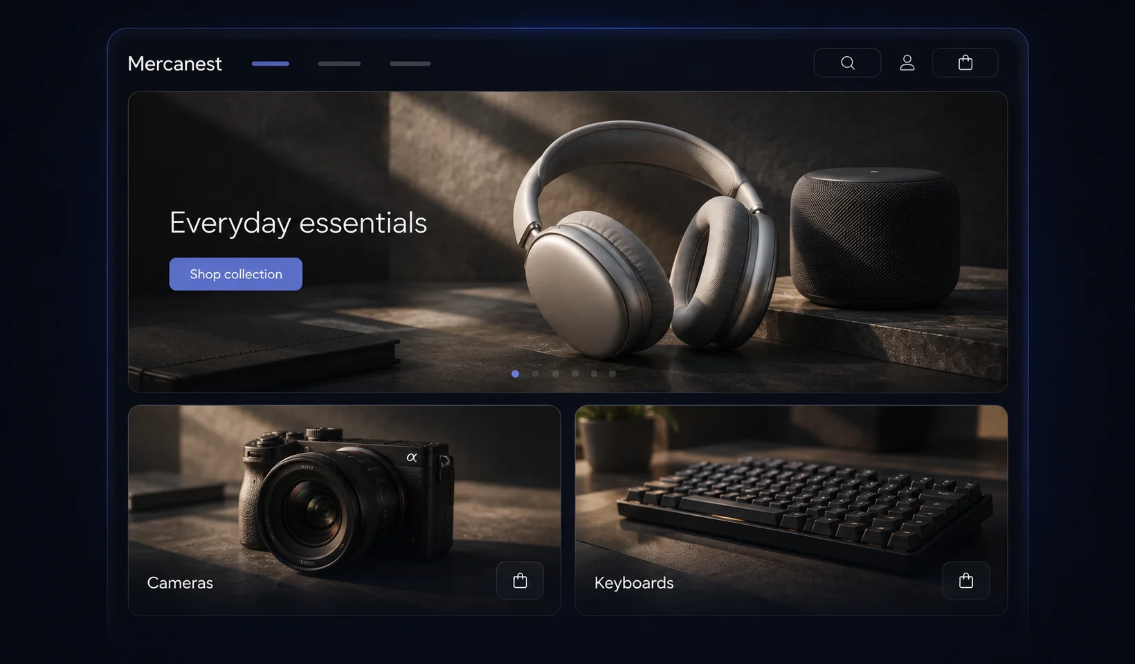 Storefront illustration for electronics and accessories sellers