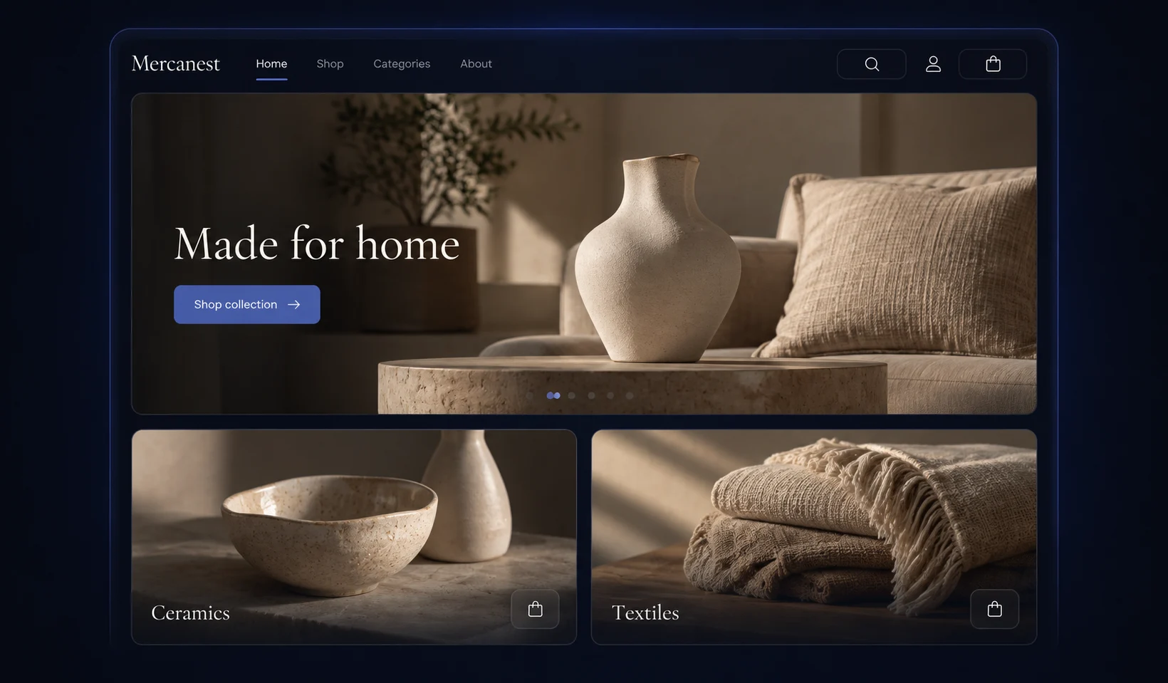 Storefront illustration for home and living sellers