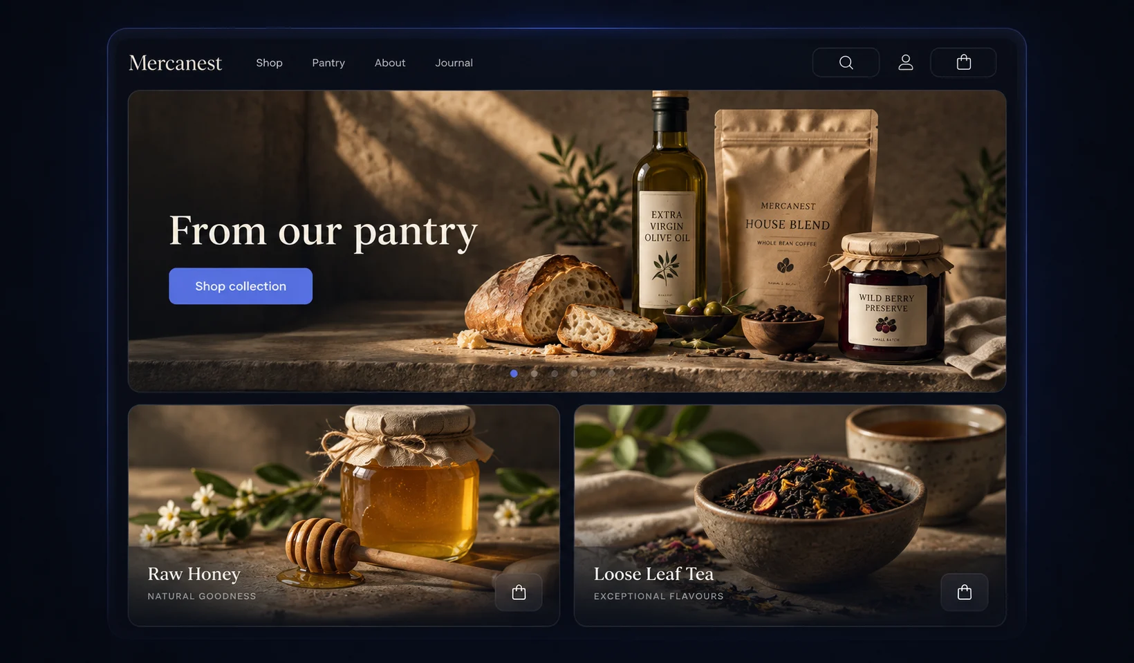 Storefront illustration for food and specialty goods sellers