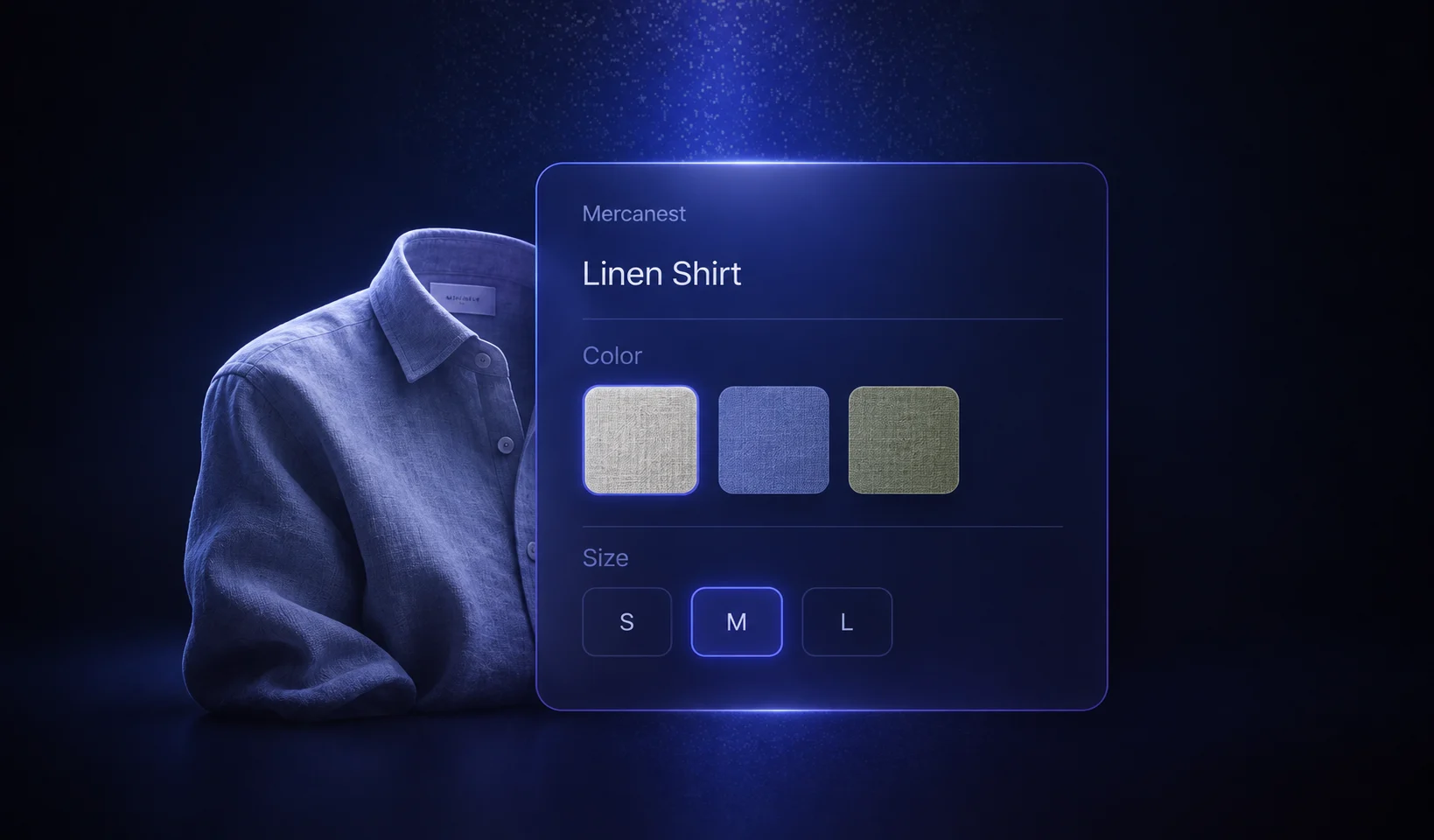 Product color and size variants illustration